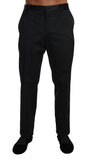 Pantaloni formali in broccato in cotone nero Dolce & Gabbana-IT54 - L