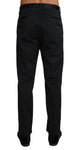 Pantaloni formali in broccato in cotone nero Dolce & Gabbana-IT54 - L