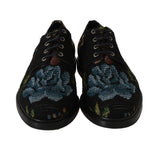 Scarpe stringate derby in broccato floreale nero D&G-EU43/US10