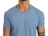 T-shirt intimo girocollo in cotone elasticizzato blu D&G-IT5 - M