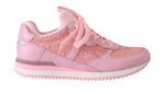 Sneakers in pelle con pizzo floreale rosa Dolce & Gabbana-EU35/US4.5