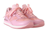 Sneakers in pelle con pizzo floreale rosa Dolce & Gabbana-EU35/US4.5