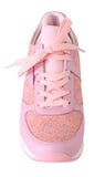 Sneakers in pelle con pizzo floreale rosa Dolce & Gabbana-EU35/US4.5