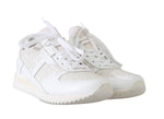 Sneakers in pelle con pizzo floreale bianco D&G-EU41/US10.5