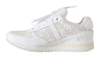 Sneakers in pelle con pizzo floreale bianco D&G-EU41/US10.5