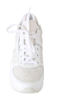 Sneakers in pelle con pizzo floreale bianco D&G-EU41/US10.5