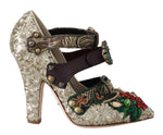 Talloni con borchie in cristallo con paillettes dorate D&G-EU36/US5.5