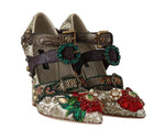 Talloni con borchie in cristallo con paillettes dorate D&G-EU36/US5.5