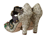 Talloni con borchie in cristallo con paillettes dorate D&G-EU36/US5.5