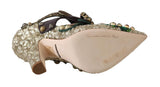 Talloni con borchie in cristallo con paillettes dorate D&G-EU36/US5.5