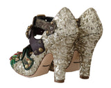 Talloni con borchie in cristallo con paillettes dorate D&G-EU39/US8.5