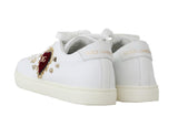 Sneakers in pelle bianca con cuore rosso oro D&G-EU35/US4.5