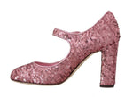 Scarpe Mary Janes con paillettes rosa Dolce & Gabbana-EU36.5/US6