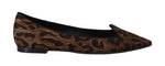 Ballerine leopardate in cotone marrone Dolce & Gabbana-EU37/US6.5