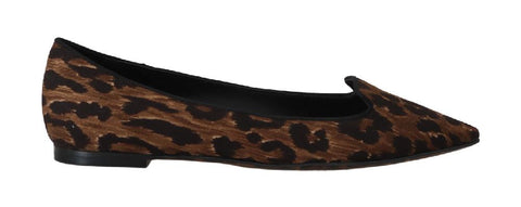 Ballerine leopardate in cotone marrone Dolce & Gabbana-EU37/US6.5