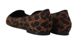 Ballerine leopardate in cotone marrone Dolce & Gabbana-EU37/US6.5