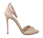 Sandalo con tacco a spillo in seta rosa Dolce & Gabbana-EU39/US8.5