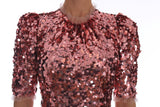 Abito al ginocchio guaina con paillettes rosa Dolce & Gabbana-IT40-S