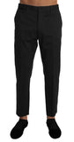 Pantaloni da abito in cotone a righe neri grigi Dolce & Gabbana-W34