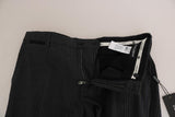 Pantaloni da abito in cotone a righe neri grigi Dolce & Gabbana-W34