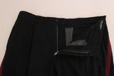 Pantaloni in cotone elasticizzato a righe blu in cotone nero D&G-W34