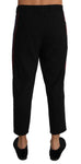 Pantaloni in cotone elasticizzato a righe blu in cotone nero D&G-W34