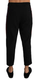 Pantaloni in cotone elasticizzato a righe blu in cotone nero D&G-W34