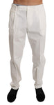 Pantaloni casual in cotone bianco Dolce & Gabbana-W36