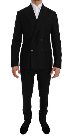 Abito nero slim fit doppio petto Dolce & Gabbana-IT48 - M