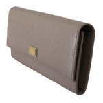 Portafoglio Pochette Continental In Pelle Dauphine D&G Beige - Beige