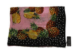 Sciarpa D&G Scialle in cashmere nero ananas rosa 140x200cm