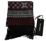 Sciarpa nappa con stampa floreale leone marrone chiaro D&G - Bordeaux