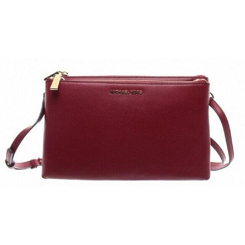 Borsa a tracolla Michael Kors Adele in pelle rossa con doppia zip