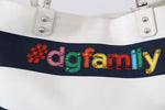 Borsa di tela D&G bianca blu BEATRICE dgfamily