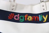 Borsa di tela D&G bianca blu BEATRICE dgfamily