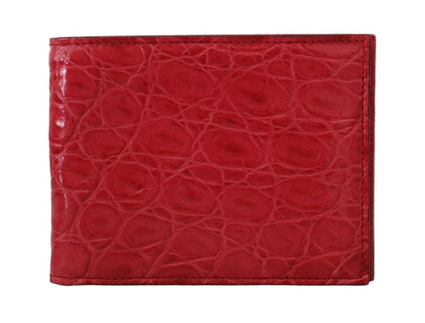 Portafoglio uomo bifold D&G in caimano rosso con porta carte di credito