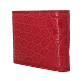 Portafoglio uomo bifold D&G in caimano rosso con porta carte di credito