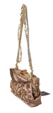 Pochette in cristallo Snakeskin di seta beige D&G VANDA - Colore beige