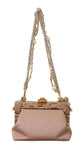 Pochette in cristallo Snakeskin di seta beige D&G VANDA - Colore beige