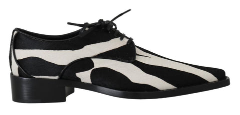 Scarpe broques in pelle zebra bianca nera - D&G - EU38 / US7.5