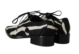 Scarpe broques in pelle zebra bianca nera - D&G - EU38 / US7.5