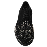 Scarpe nere Scarpe derby con borchie di cristallo - D&G - EU44 / US11