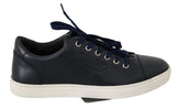 Sneakers uomo casual in pelle con logo blu - D&G - EU39 / US6