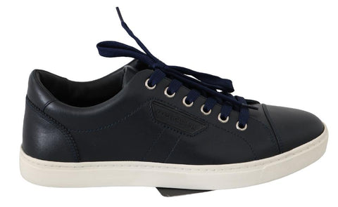 Sneakers uomo casual in pelle con logo blu - D&G - EU39 / US6