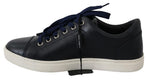 Sneakers uomo casual in pelle con logo blu - D&G - EU39 / US6