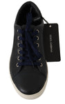 Sneakers uomo casual in pelle con logo blu - D&G - EU39 / US6