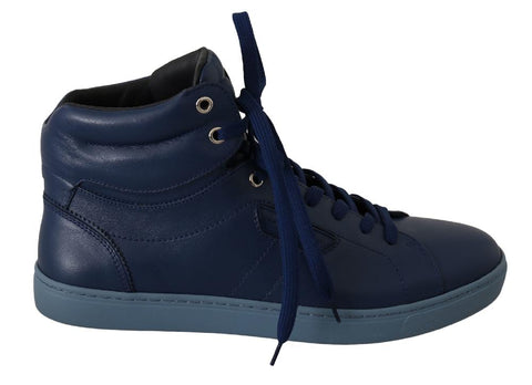 Sneakers alte da uomo in pelle blu - Dolce & Gabbana - EU41.5 / US8.5