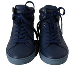 Sneakers alte da uomo in pelle blu - Dolce & Gabbana - EU41.5 / US8.5