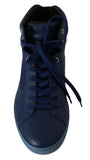 Sneakers alte da uomo in pelle blu - Dolce & Gabbana - EU41.5 / US8.5