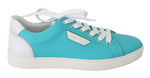 Sneakers casual in pelle con logo blu - Dolce & Gabbana - EU39.5 / US6.5